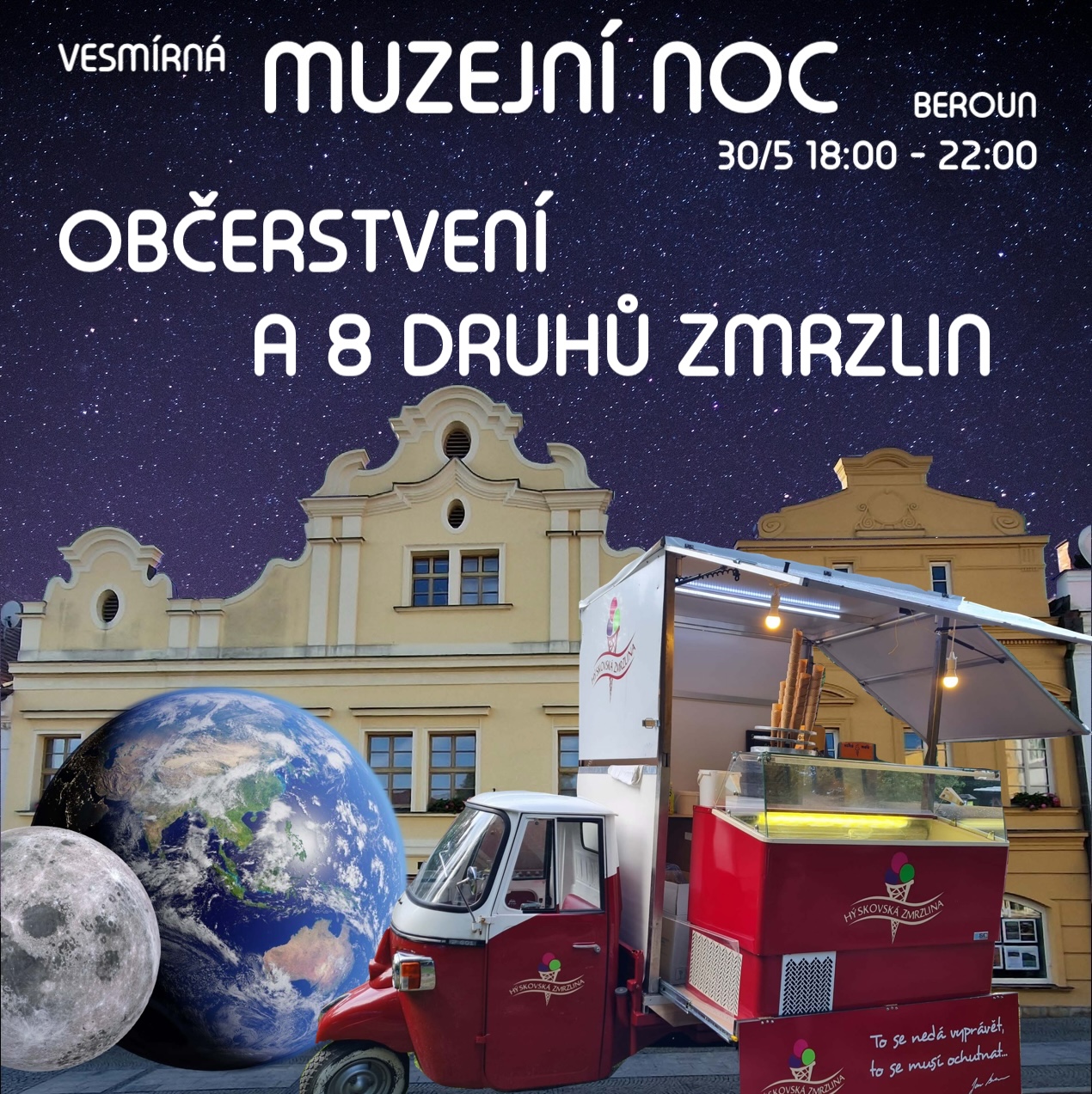 Dáte si zmrzlinu? Na Vesmírné Muzejní noci v Berouně hlady neumřete