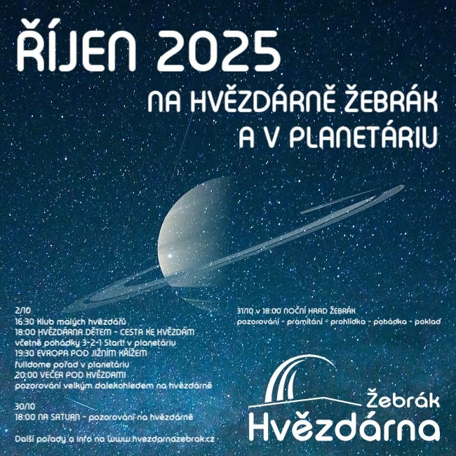 Říjen 2025 na hvězdárně ve znamení planety Saturn