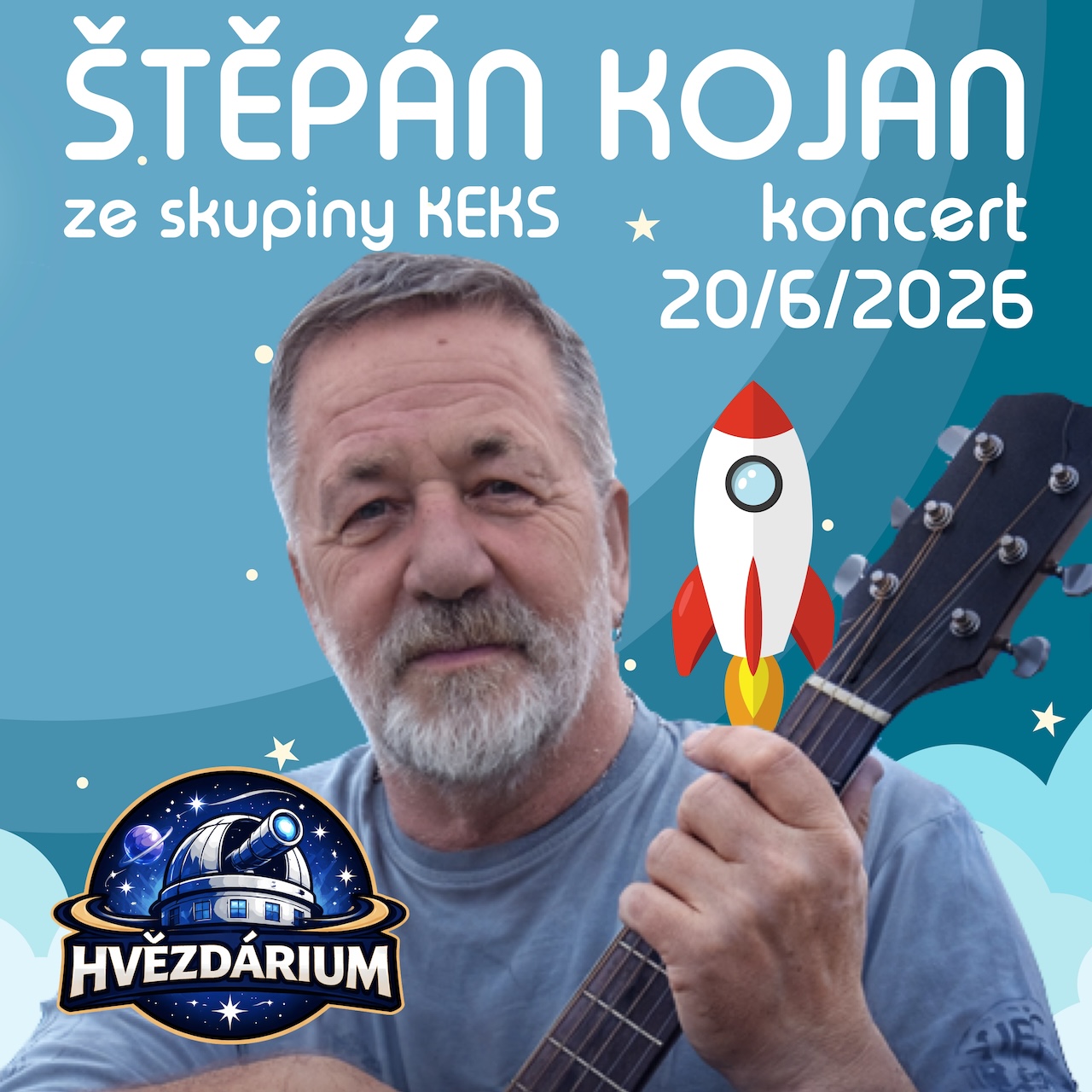 Na akci Hvězdárium 26 zahraje i Štěpán Kojan ze skupiny Keks
