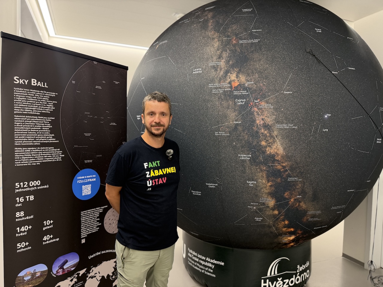 SKY ball Fyzikálního ústavu a Hvězdárny Žebrák složený z 512 000 snímků