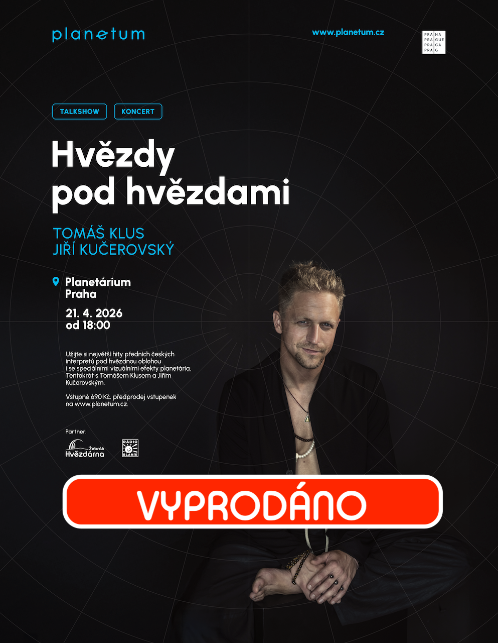 Hvězdy pod hvězdami s Tomášem Klusem vyprodány