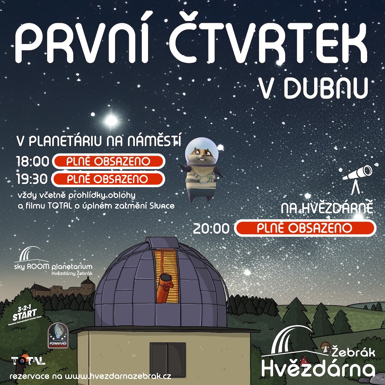 Duben na hvězdárně plně obsazen!