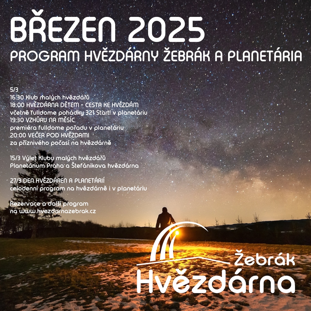 Program Hvězdárny Žebrák v březnu