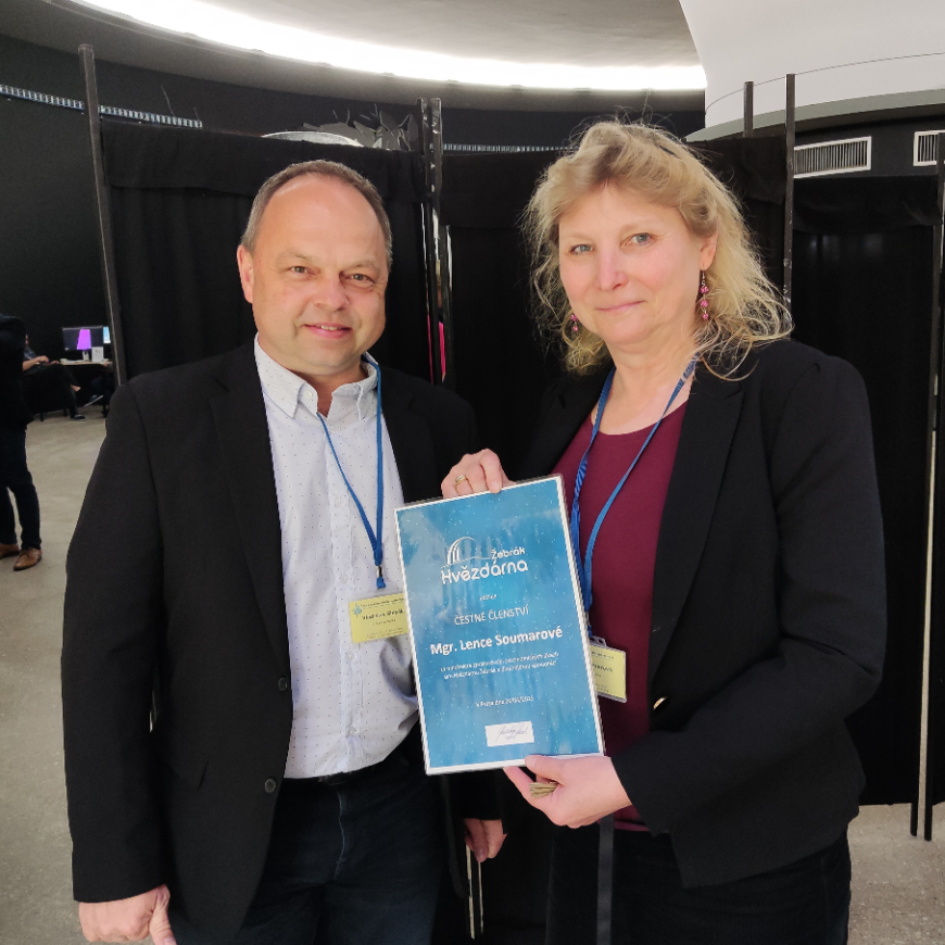 Čestné členství Hvězdárny Žebrák obdržela Mgr. Lenka Soumarová