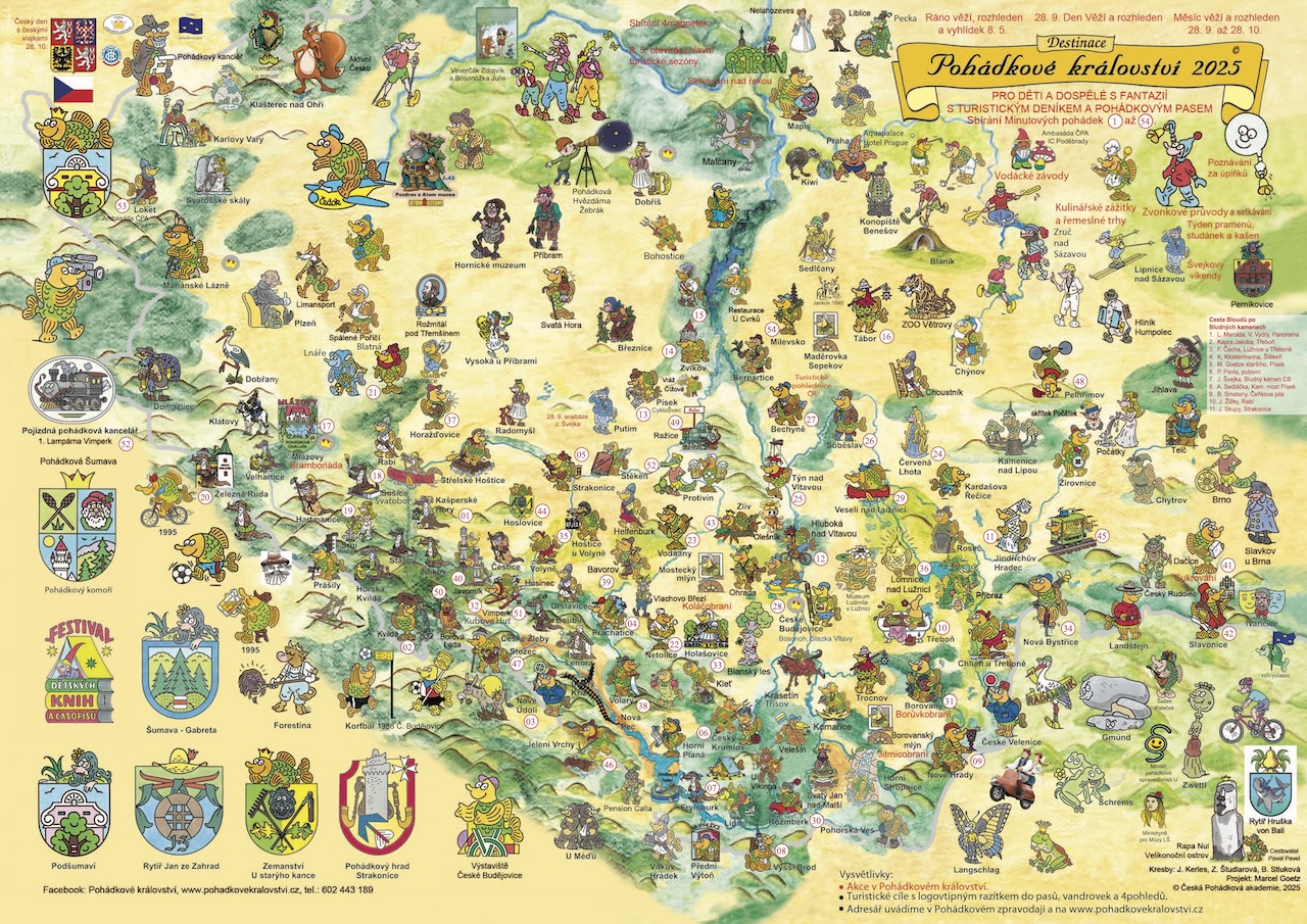 Aktualizovaná mapa pohádkových míst Česka včetně Hvězdárny Žebrák