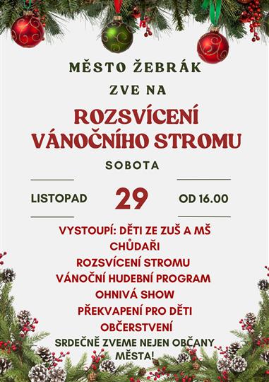 Srdečně vás zveme na rozsvícení vánočního stromu