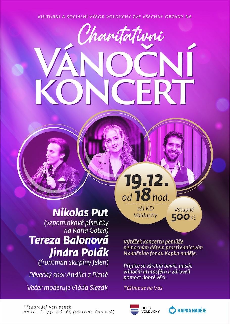 Koncertem ve Volduchách opět podpoříme dětskou hematoonkologii v Plzni