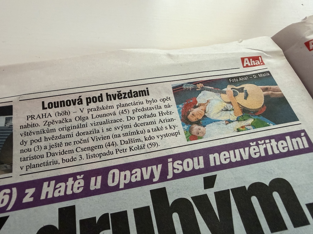 Hvězdy pod hvězdami v deníku Aha