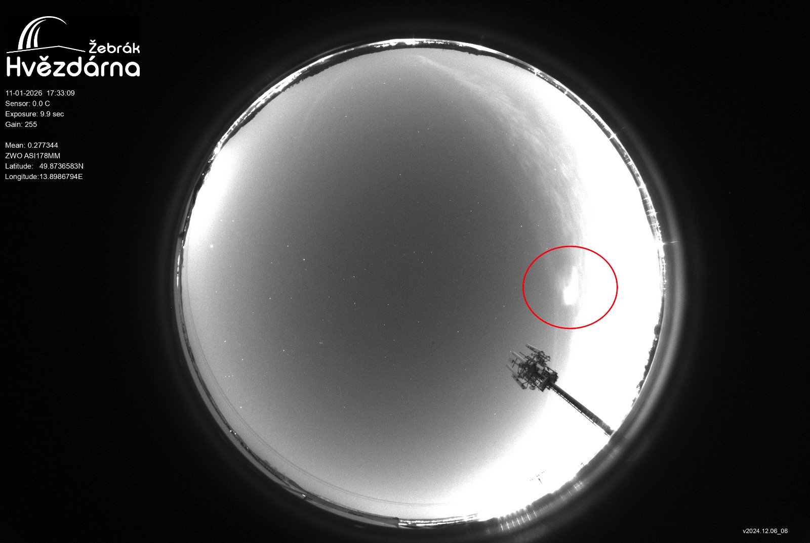 Falcon 9 nad Žebrákem