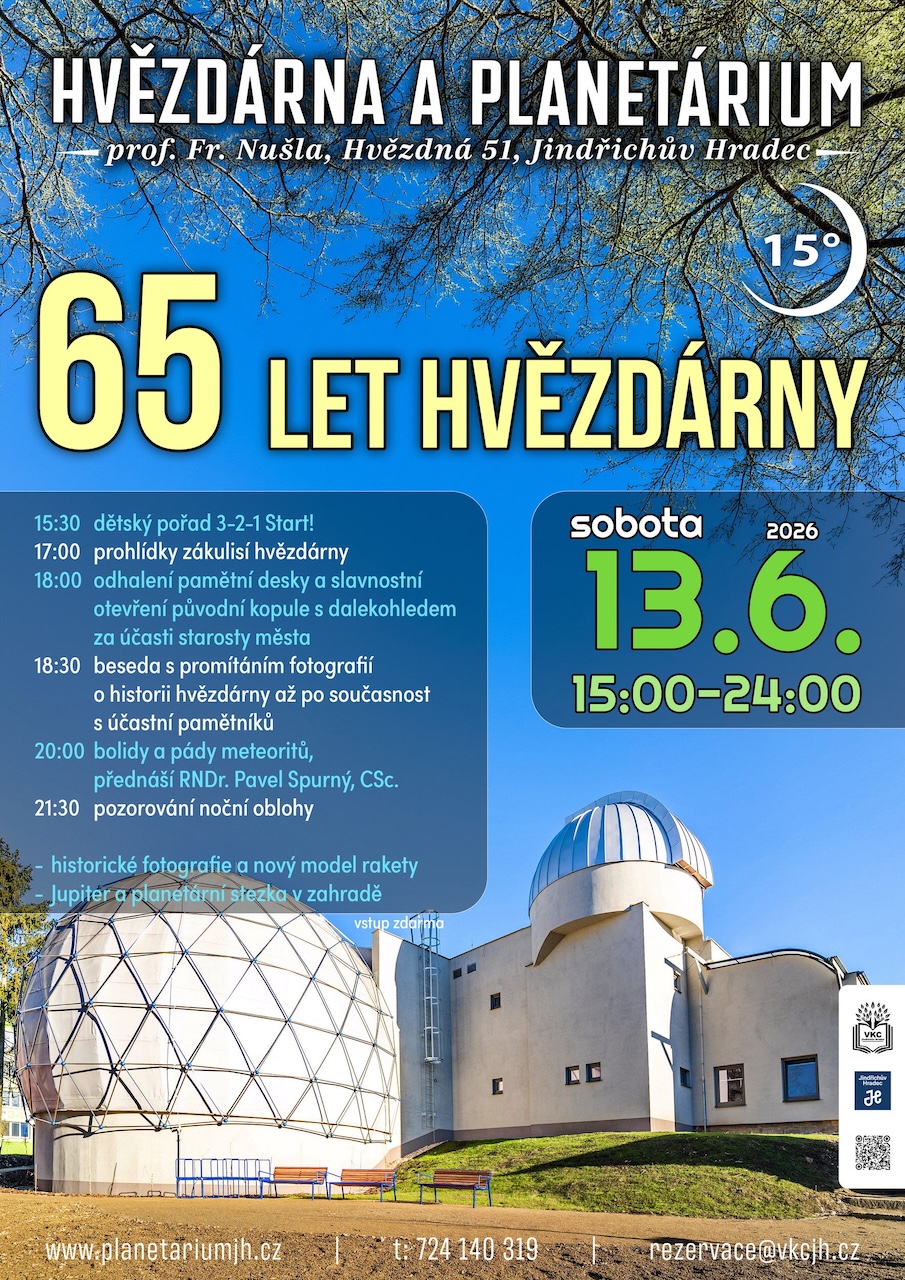 Hvězdárna v Jindřichově Hradci slaví 65