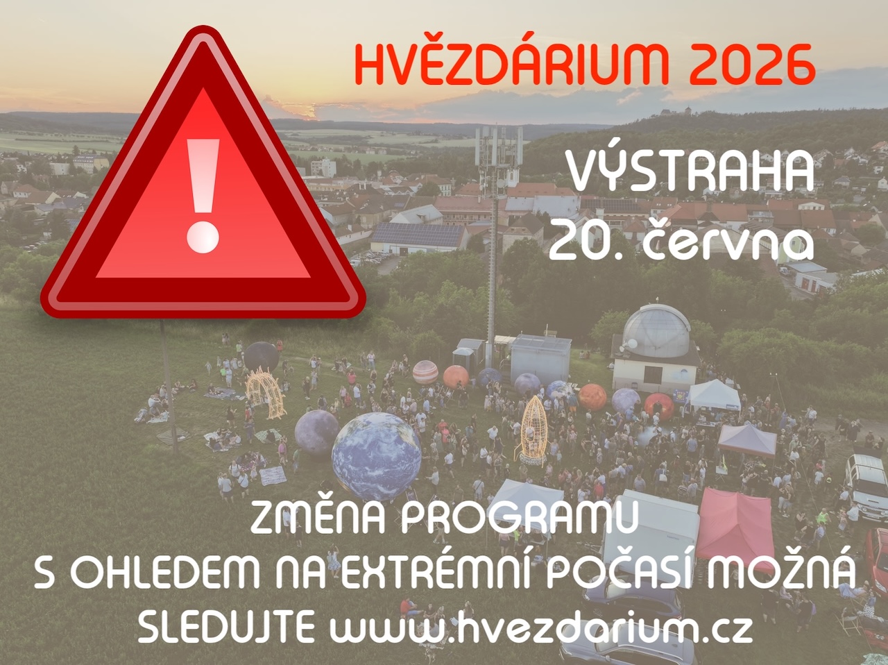 VÝSTRAHA - Hvězdárium 2026 v sobotu možná JINAK