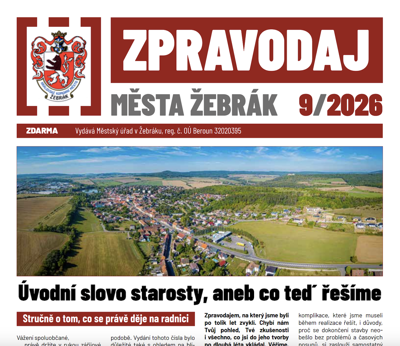 Zpravodaj města Žebrák v novém i s Hvězdárnou Žebrák